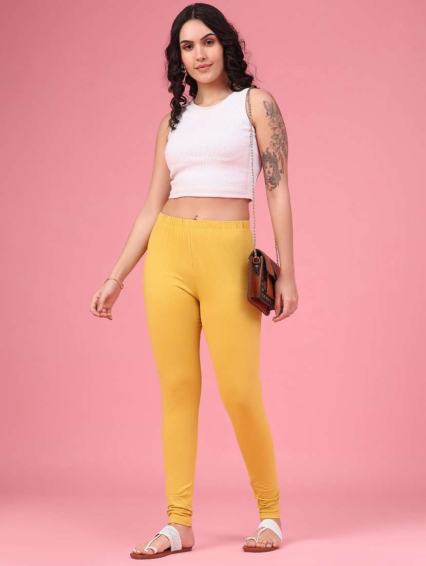 Women Solid Mid Rise Leggings - 22374038 -  Standard Image - 5
