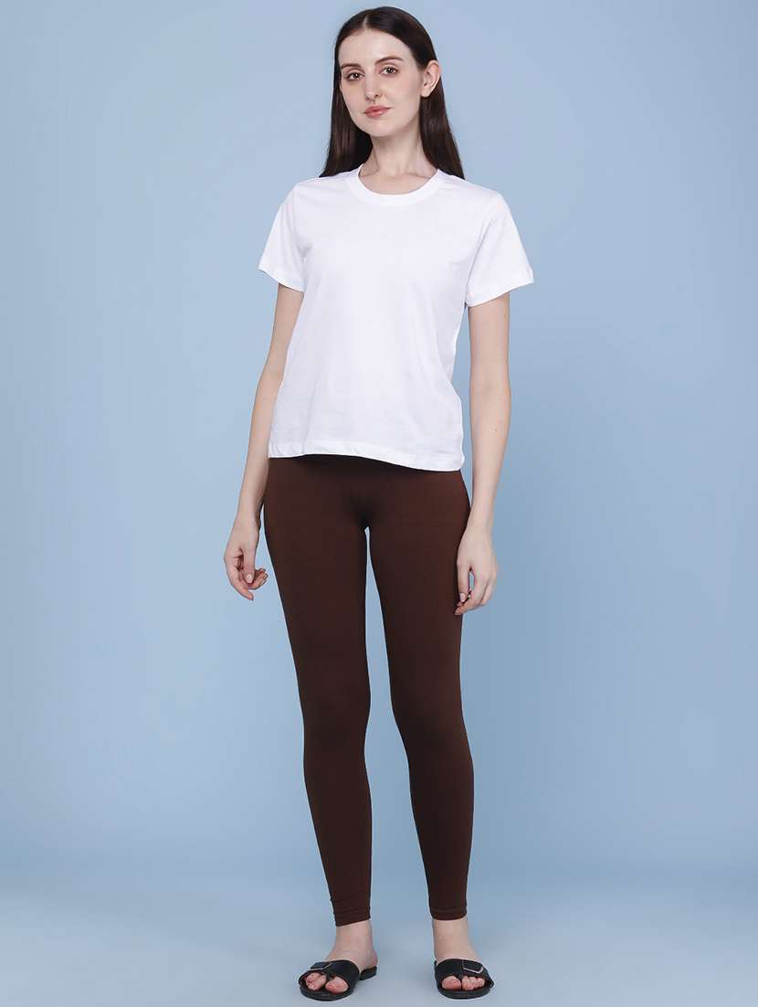 Women Solid Mid Rise Leggings - 22374041 -  Standard Image - 5