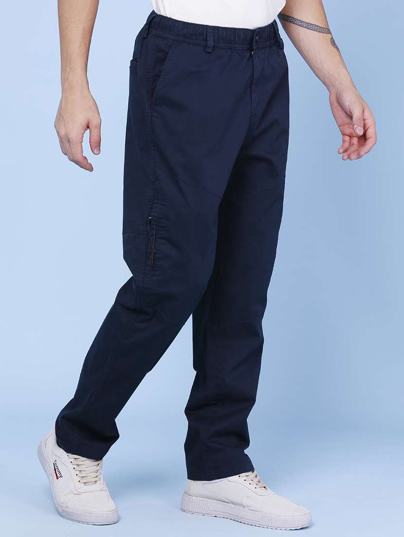Men Solid Mid Rise Regular Fit Cargo - 22374057 -  Standard Image - 3