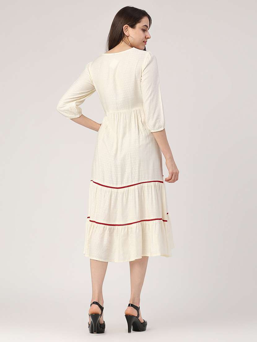 off white cotton tiered  dress - 22374085 -  Standard Image - 3