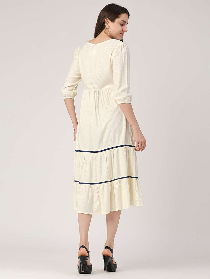 off white cotton tiered  dress - 22374086 -  Standard Image - 3