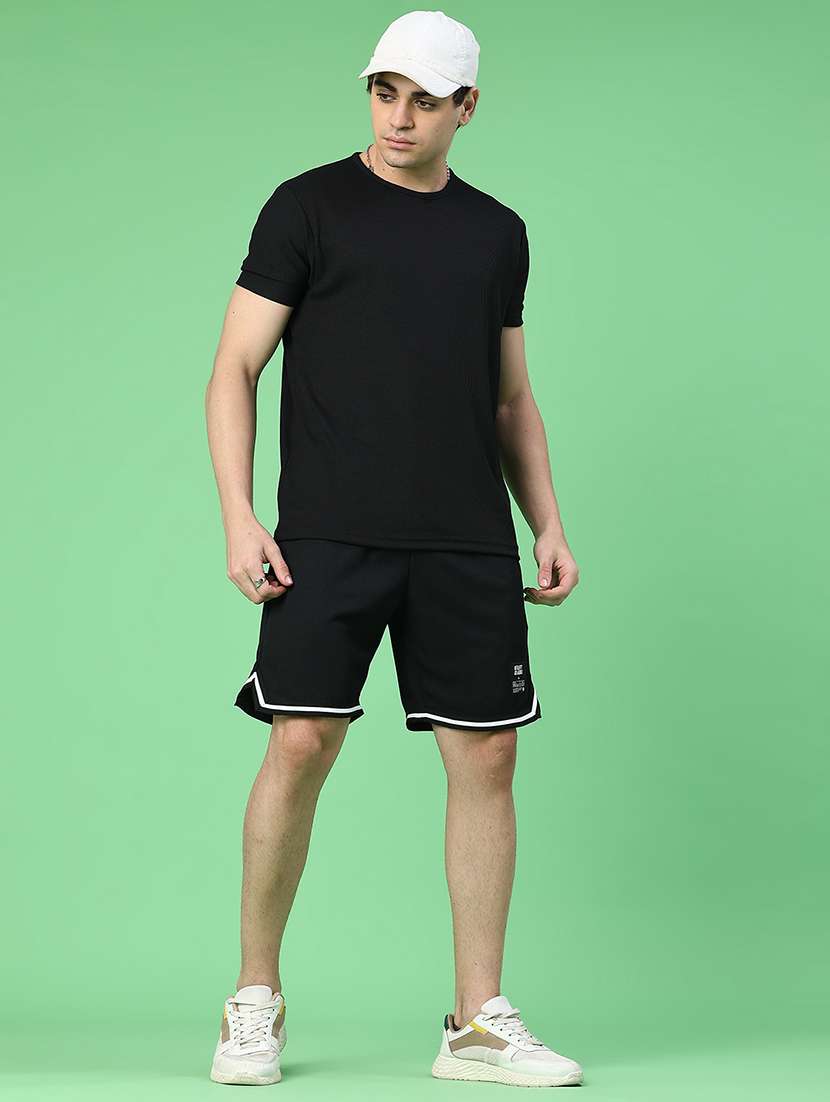 black cotton plain coord set