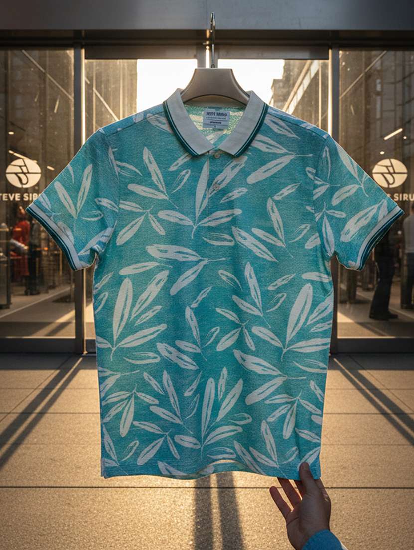 women printed short sleeve oversized polo t-shirt - 22374175 -  Standard Image - 3