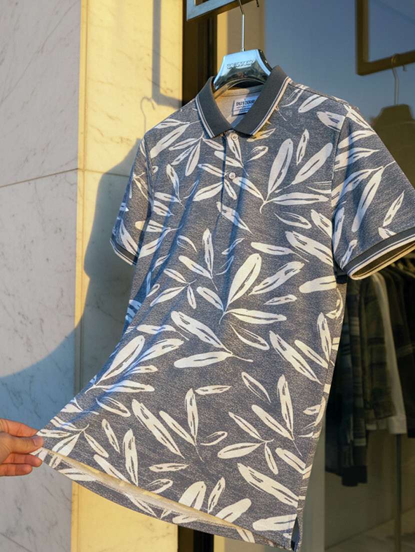 women printed short sleeve oversized polo t-shirt - 22374176 -  Standard Image - 3