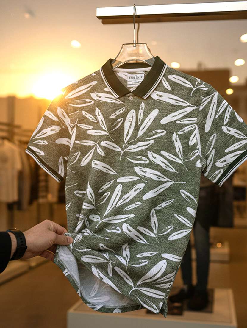 women printed short sleeve oversized polo t-shirt - 22374177 -  Standard Image - 3