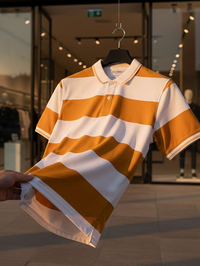 women striped short sleeve oversized polo t-shirt - 22374182 -  Standard Image - 3