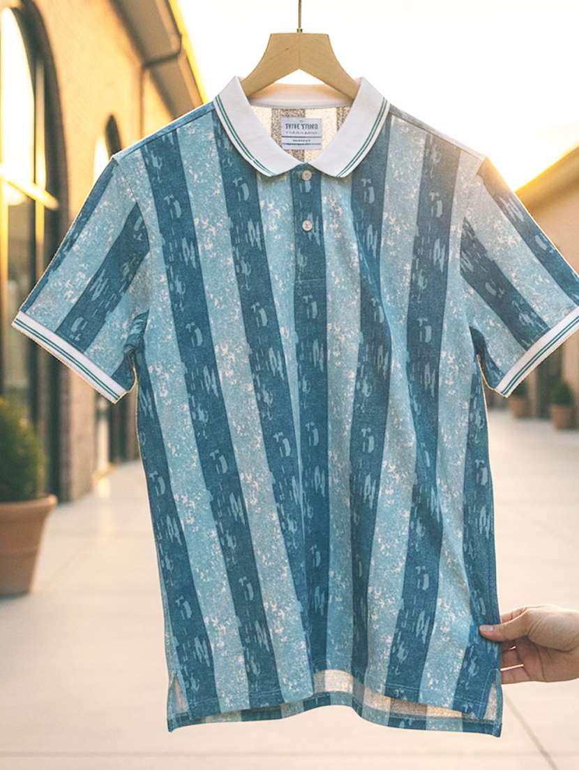 women striped short sleeve oversized polo t-shirt - 22374185 -  Standard Image - 3