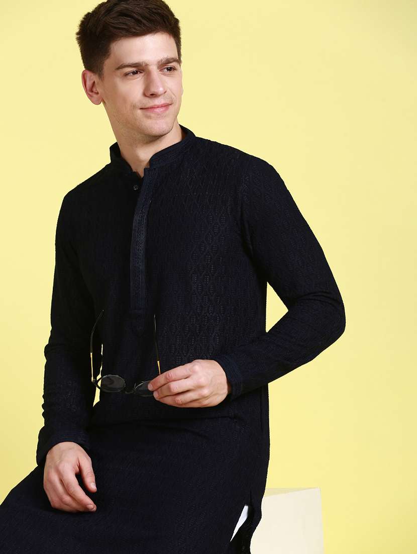 men self design kurta and churidar set - 22374264 -  Standard Image - 3