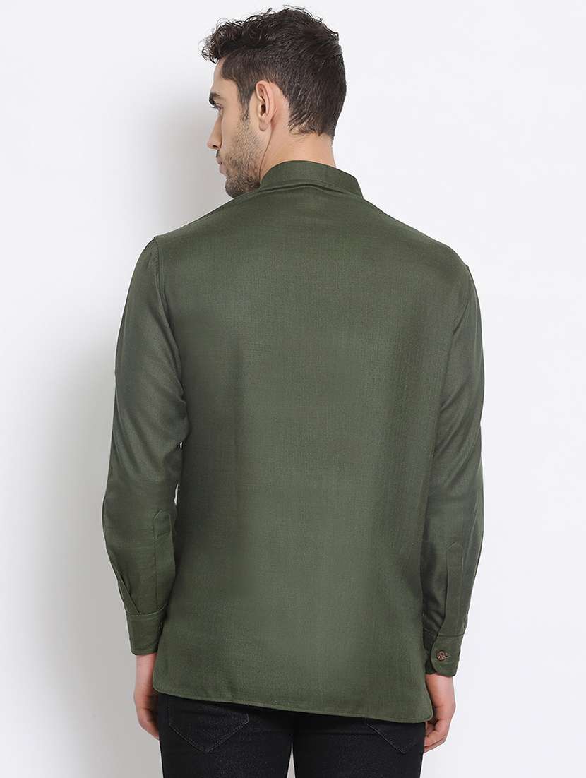men solid long sleeve short kurta - 22374283 -  Standard Image - 3