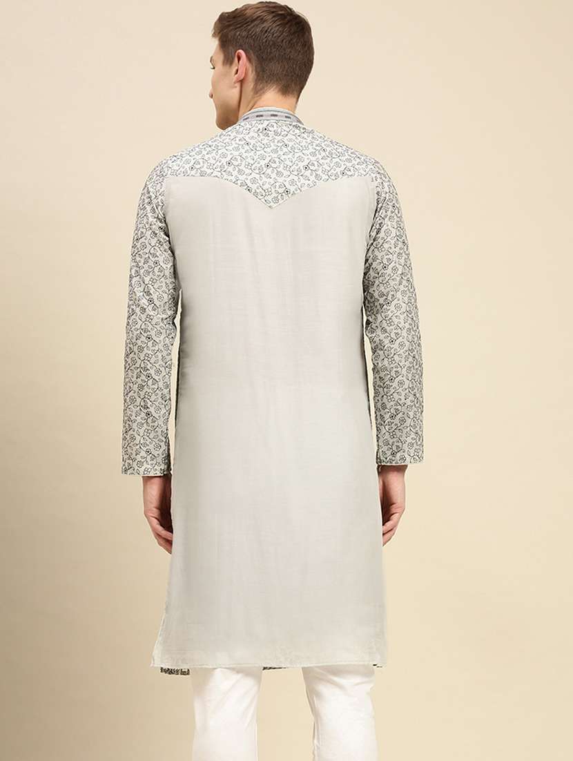 men printed kurta and churidar set - 22374325 -  Standard Image - 3