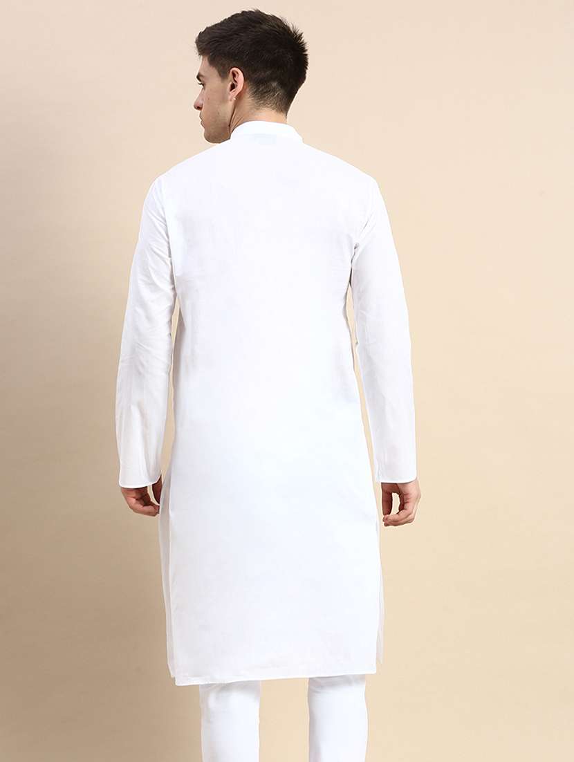 men solid kurta and churidar set - 22374357 -  Standard Image - 3