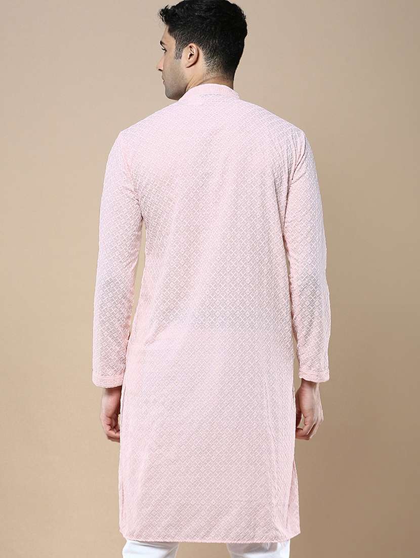 men mandarin neck long sleeve kurta - 22374524 -  Standard Image - 3
