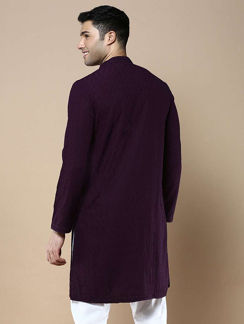 men self design kurta and churidar set - 22374544 -  Standard Image - 3