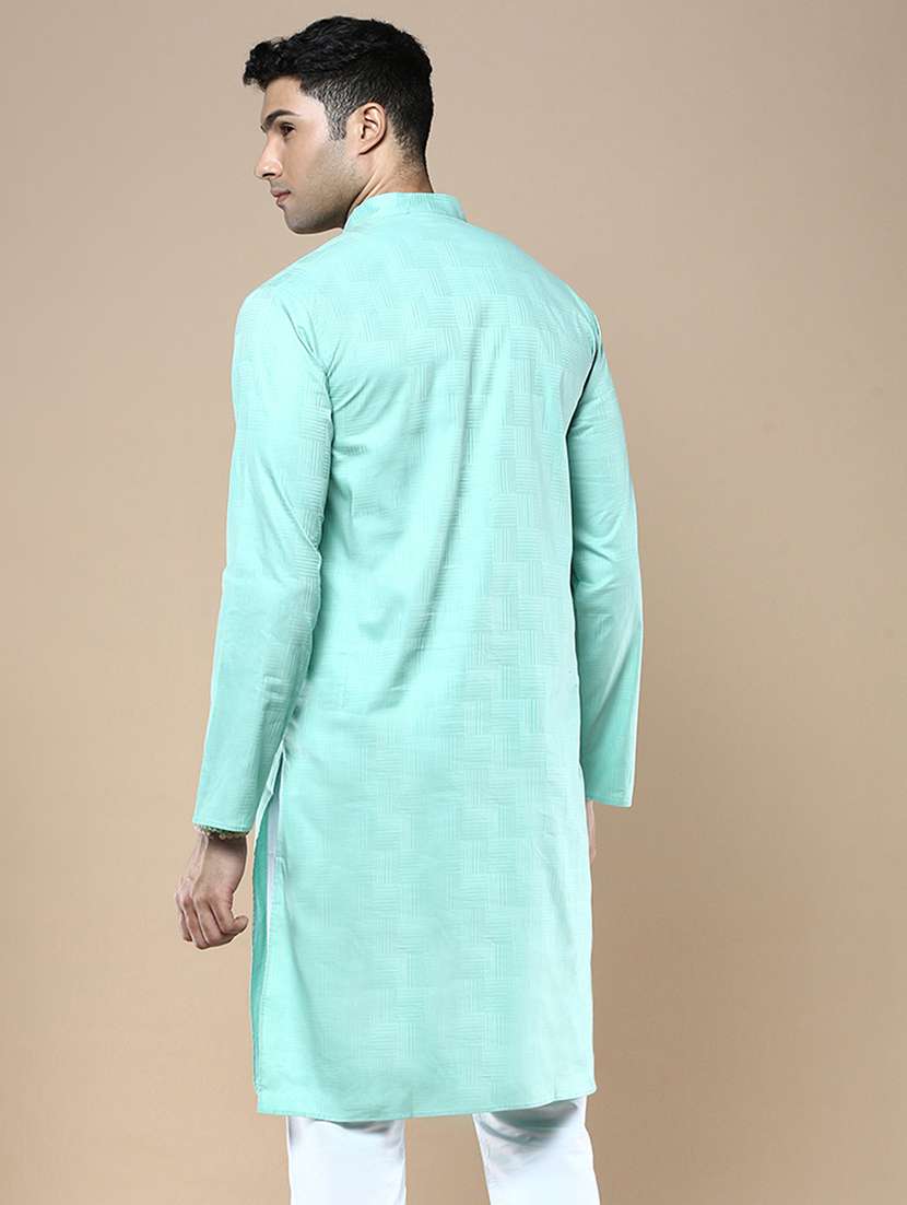 men mandarin neck long sleeve kurta - 22374548 -  Standard Image - 3