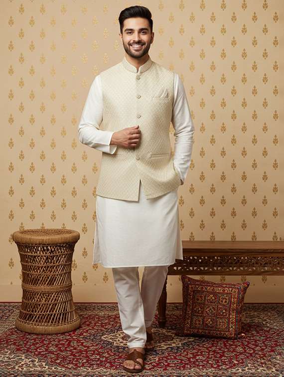 men self design nehru jacket