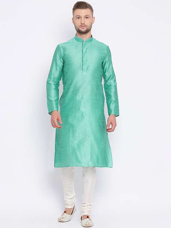 men long sleeves kurta and churidar set