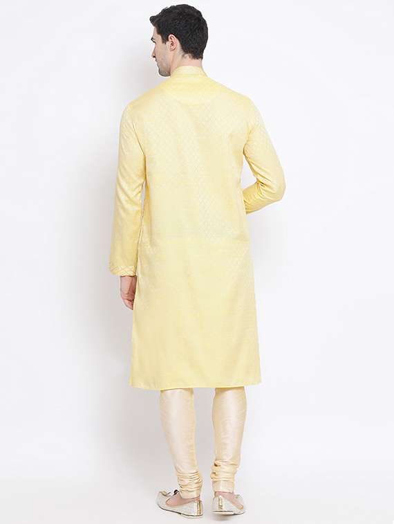 men long sleeve kurta and churidar set - 22374714 -  Standard Image - 3