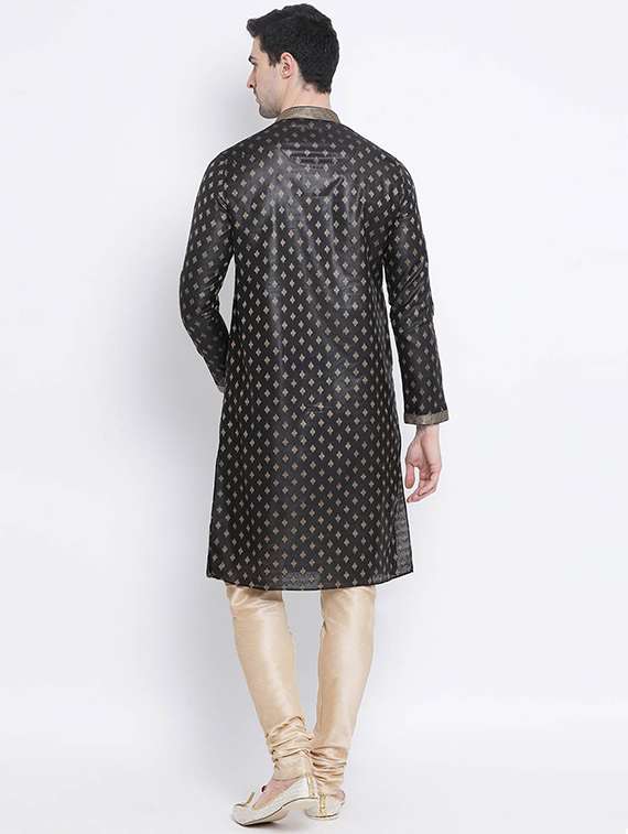men long sleeve kurta and churidar set - 22374732 -  Standard Image - 3