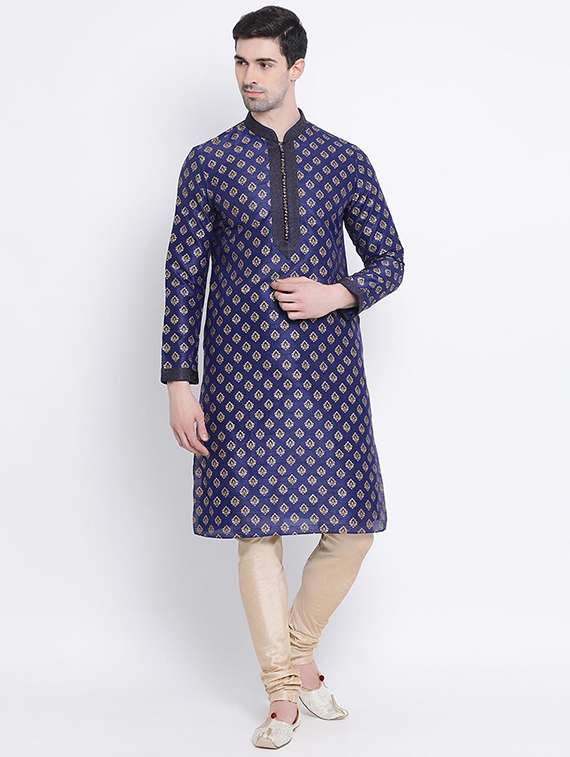 men long sleeve kurta and churidar set