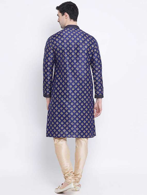 men long sleeve kurta and churidar set - 22374759 -  Standard Image - 3