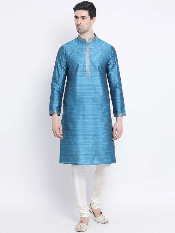 men long sleeve kurta and churidar set