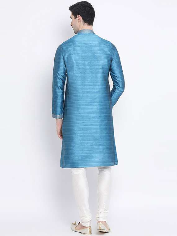 men long sleeve kurta and churidar set - 22374829 -  Standard Image - 3
