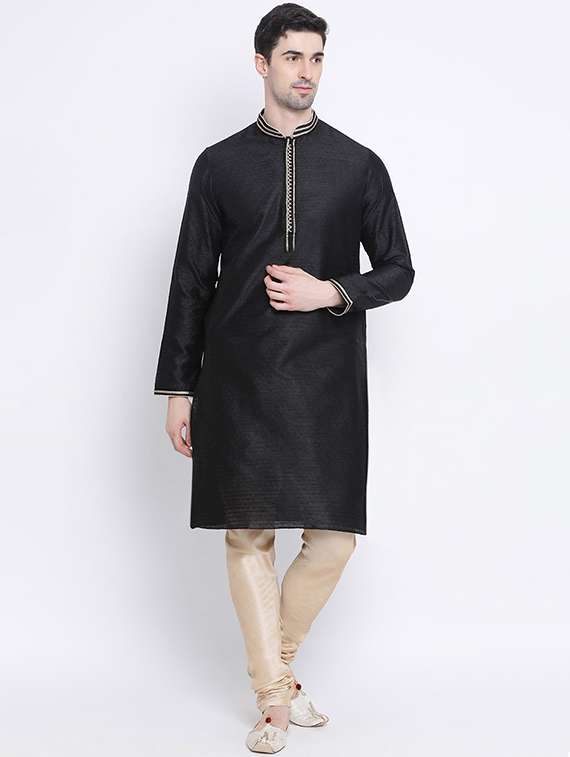 men long sleeve kurta and churidar set