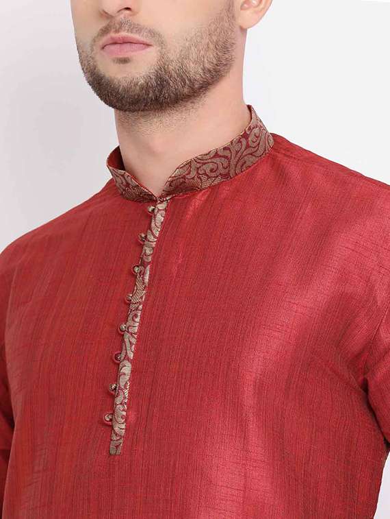 men long sleeve kurta and churidar set - 22374876 -  Standard Image - 3