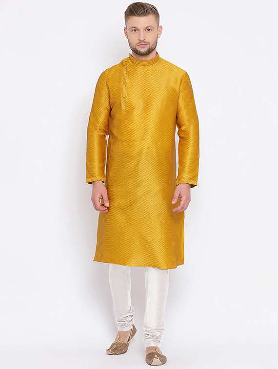 men long sleeve kurta and churidar set