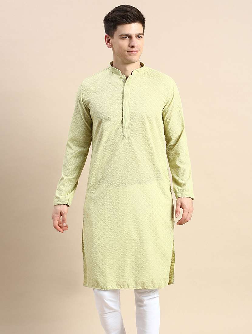 men long sleeve kurta and churidar set
