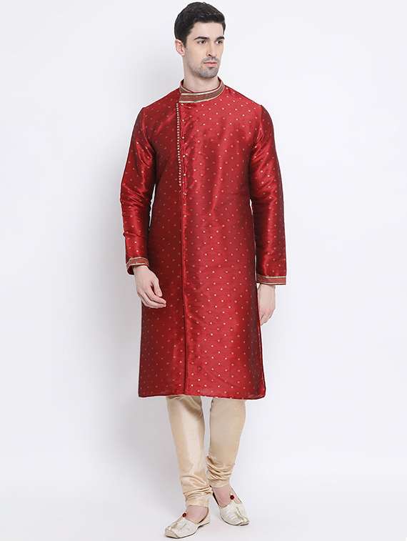 men long sleeve kurta and churidar set