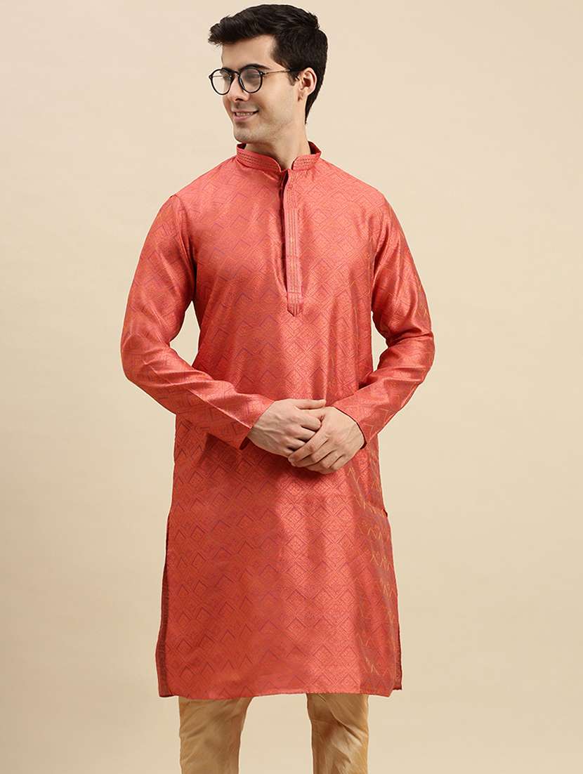 men long sleeve kurta and churidar set