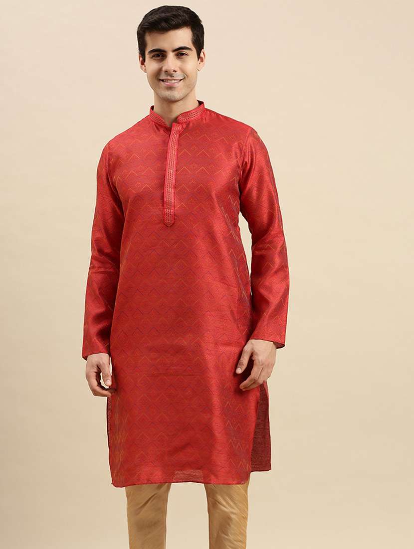 men long sleeves kurta and churidar set