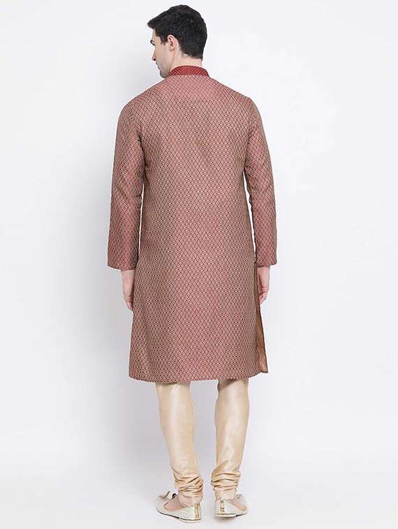 men long sleeve kurta and churidar set - 22374995 -  Standard Image - 3