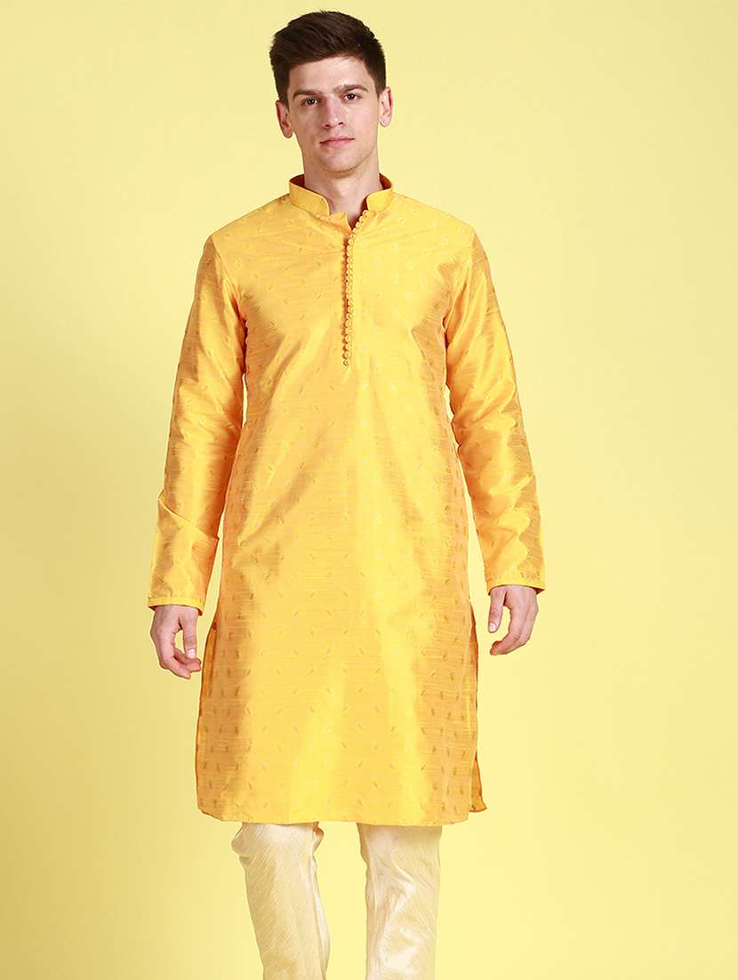 men long sleeves kurta and churidar set