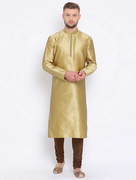 men long sleeve kurta and churidar set