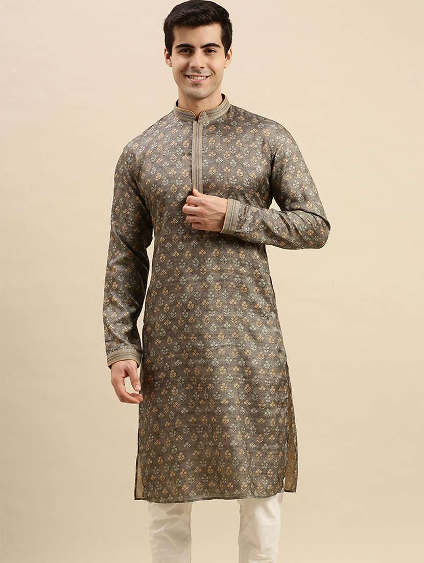men long sleeve kurta and churidar set