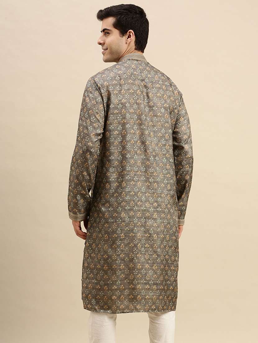 men long sleeve kurta and churidar set - 22375015 -  Standard Image - 3