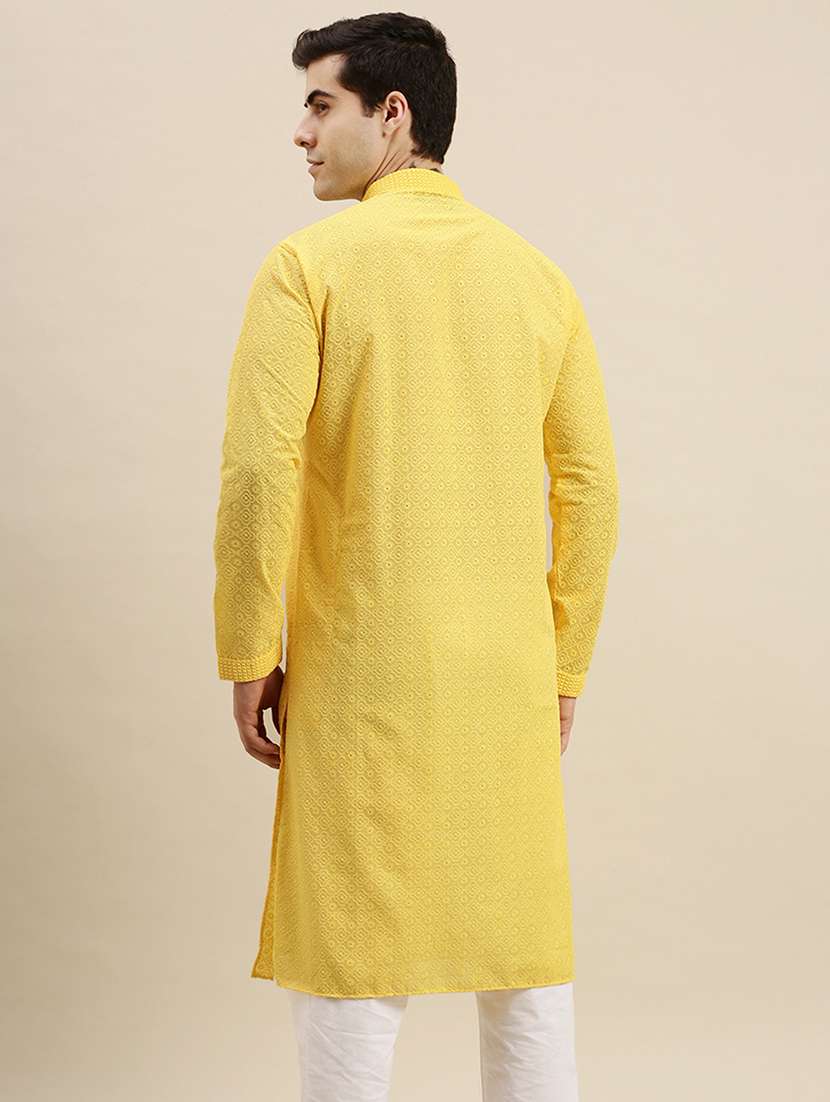 men self design kurta and churidar set - 22375017 -  Standard Image - 3