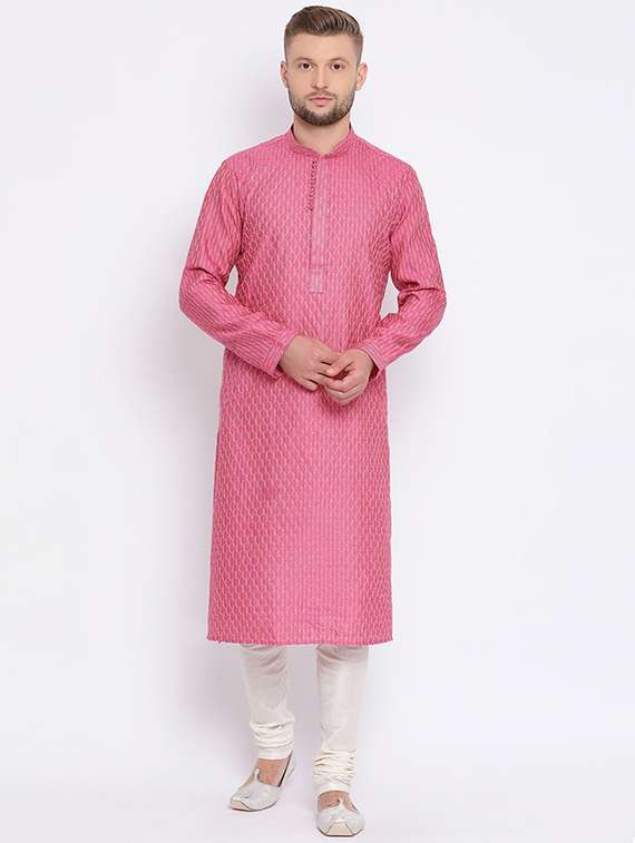 men long sleeve kurta and churidar set