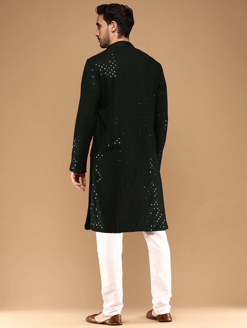 men long sleeve kurta and pyjama set - 22375067 -  Standard Image - 3