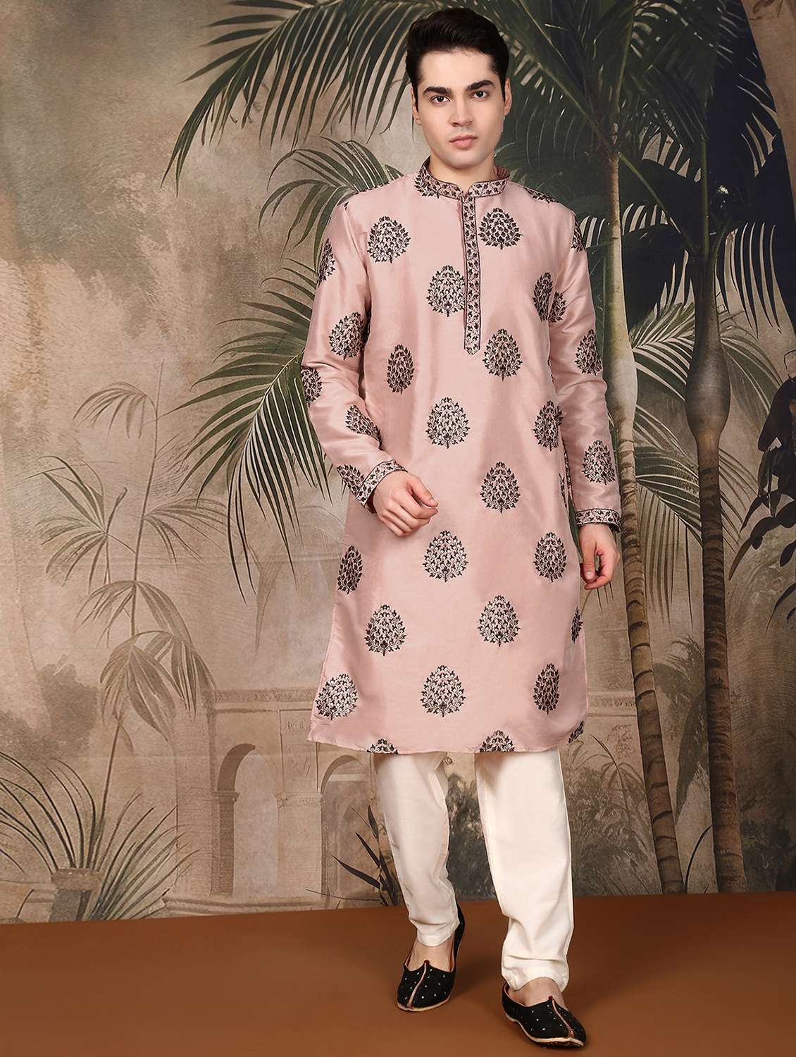 men long sleeve kurta and pyjama set