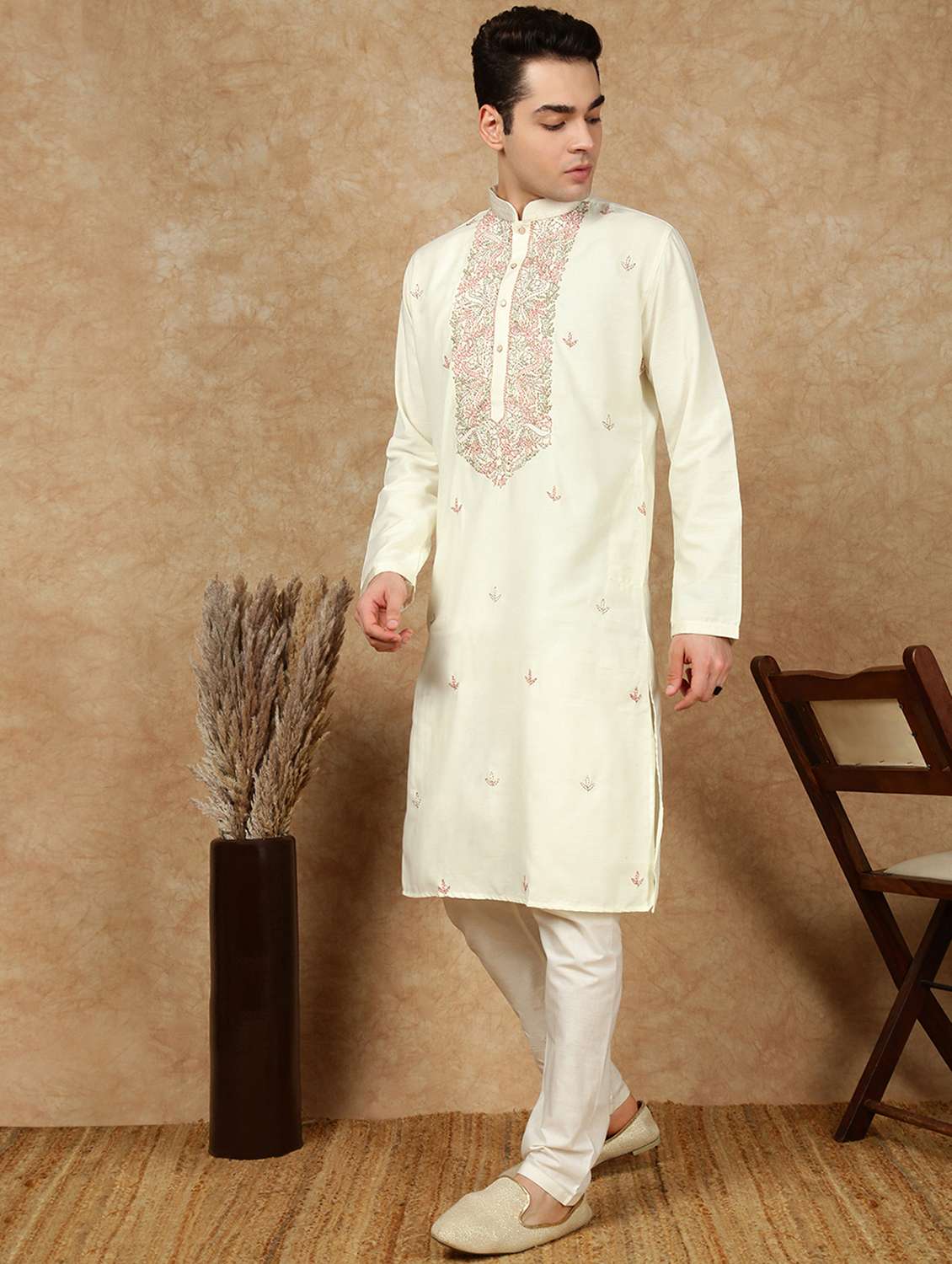 men long sleeve kurta and pyjama set