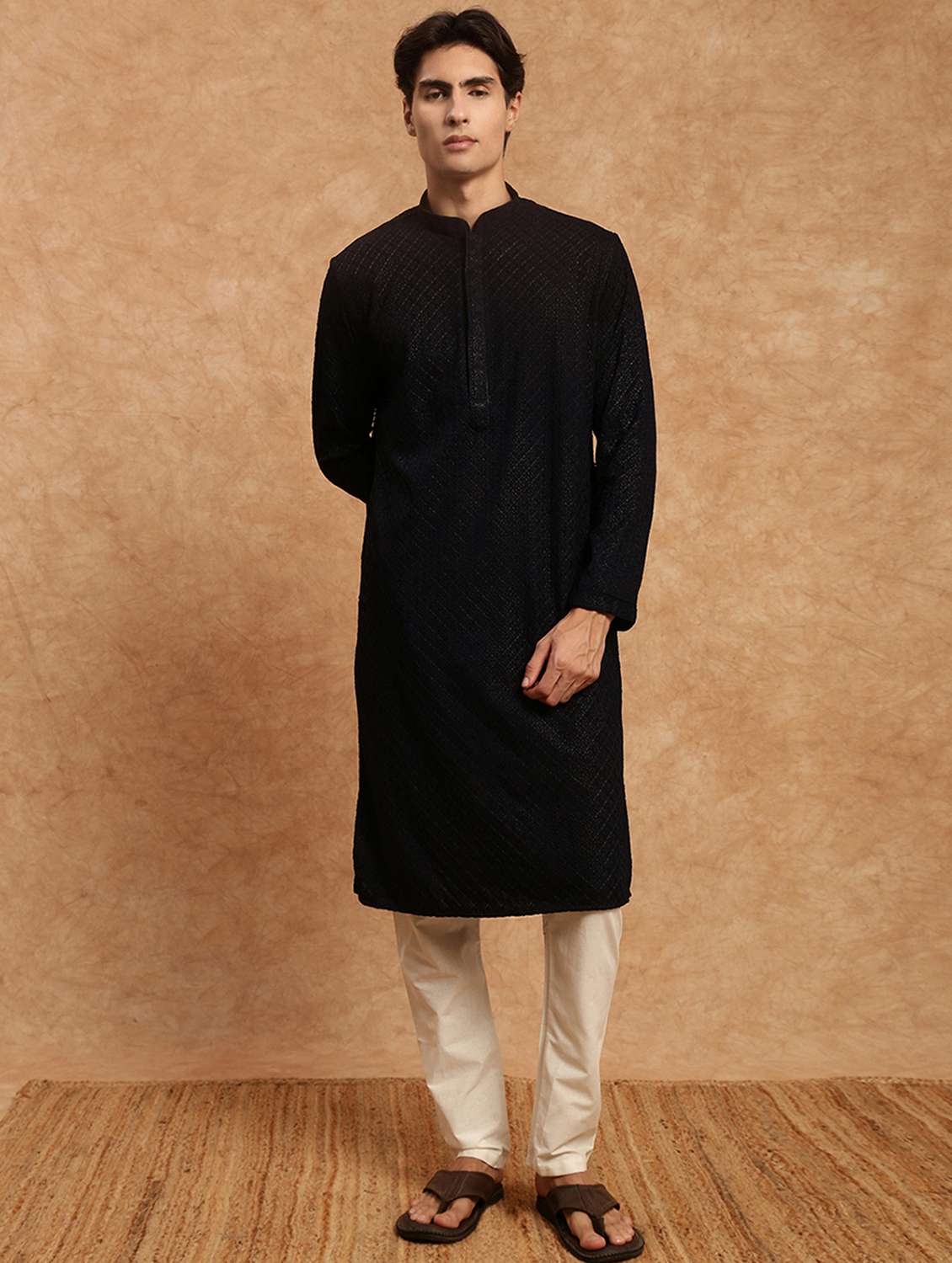 men long sleeve kurta and pyjama set