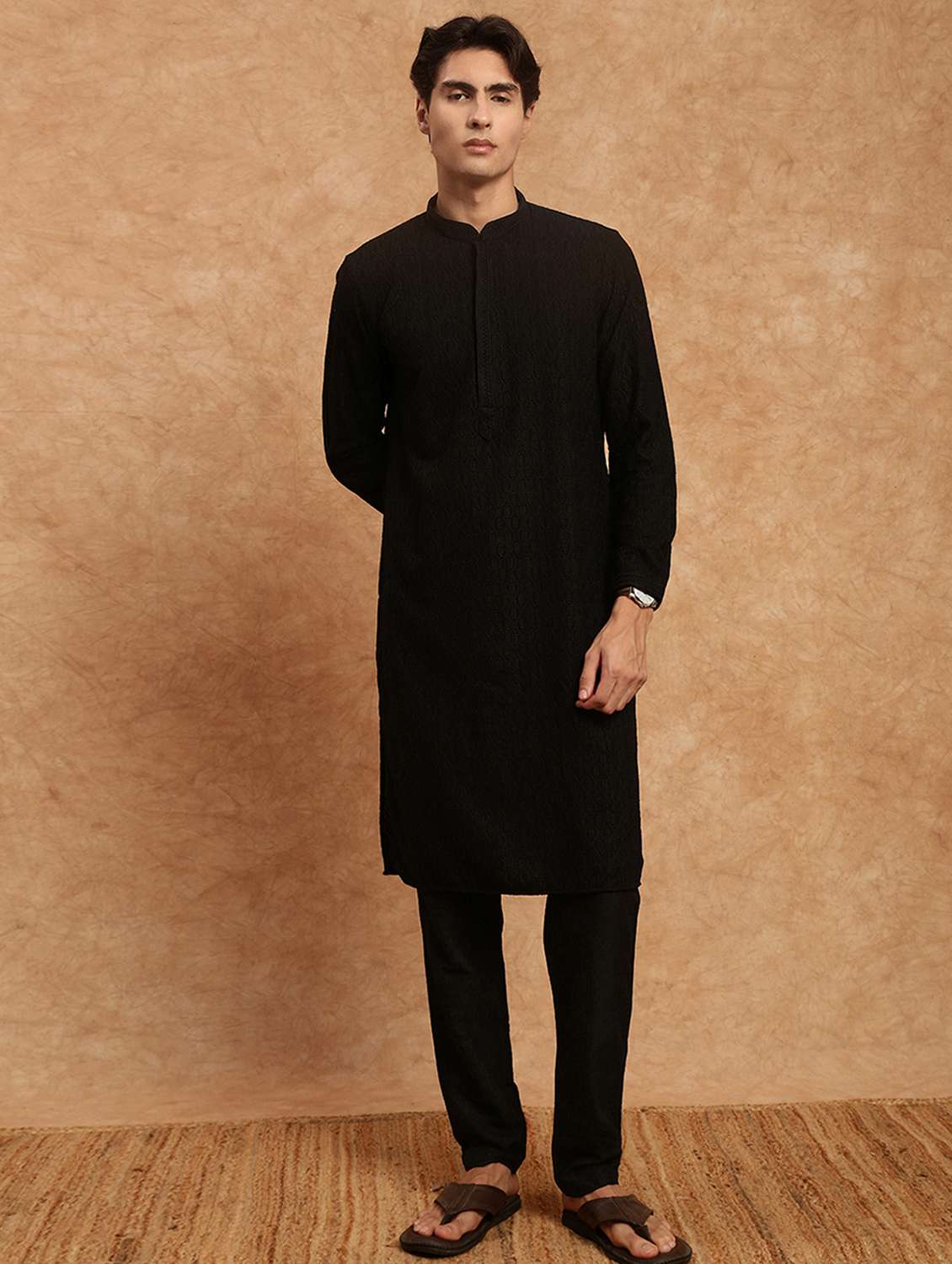 men self design kurta and pyjama set