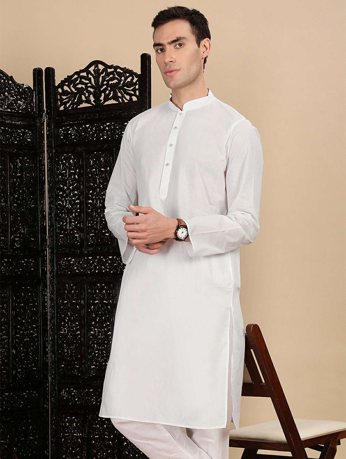 men long sleeve kurta and pyjama set