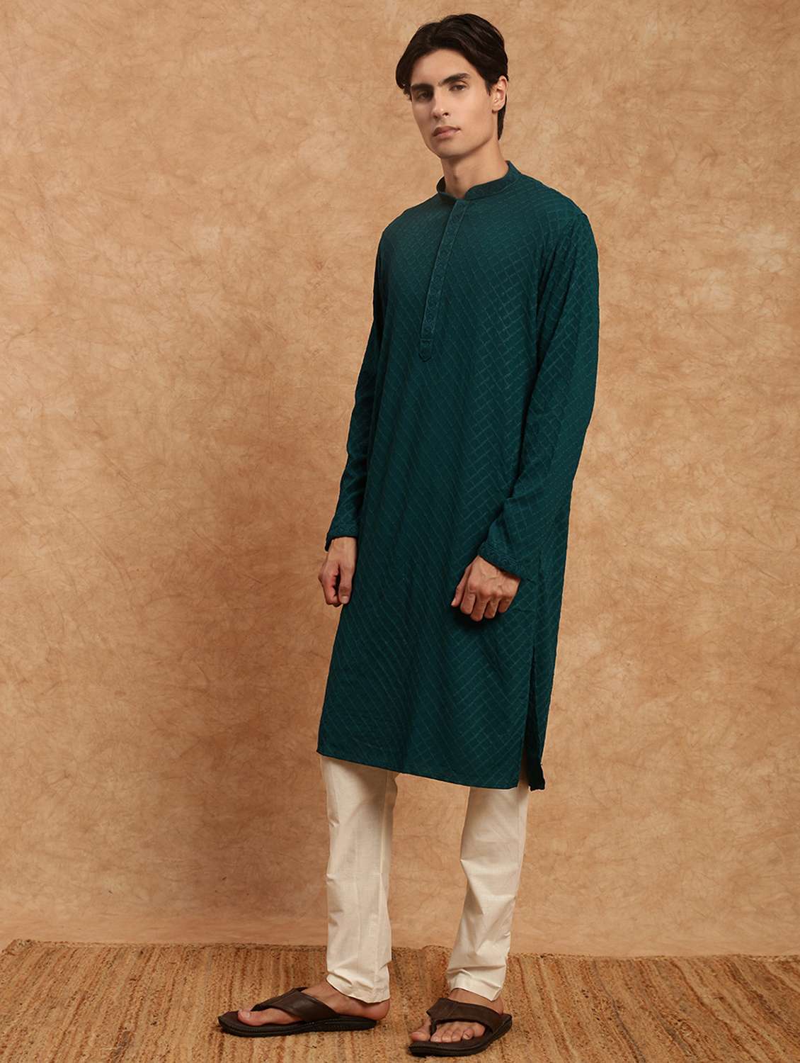 men long sleeve kurta and pyjama set