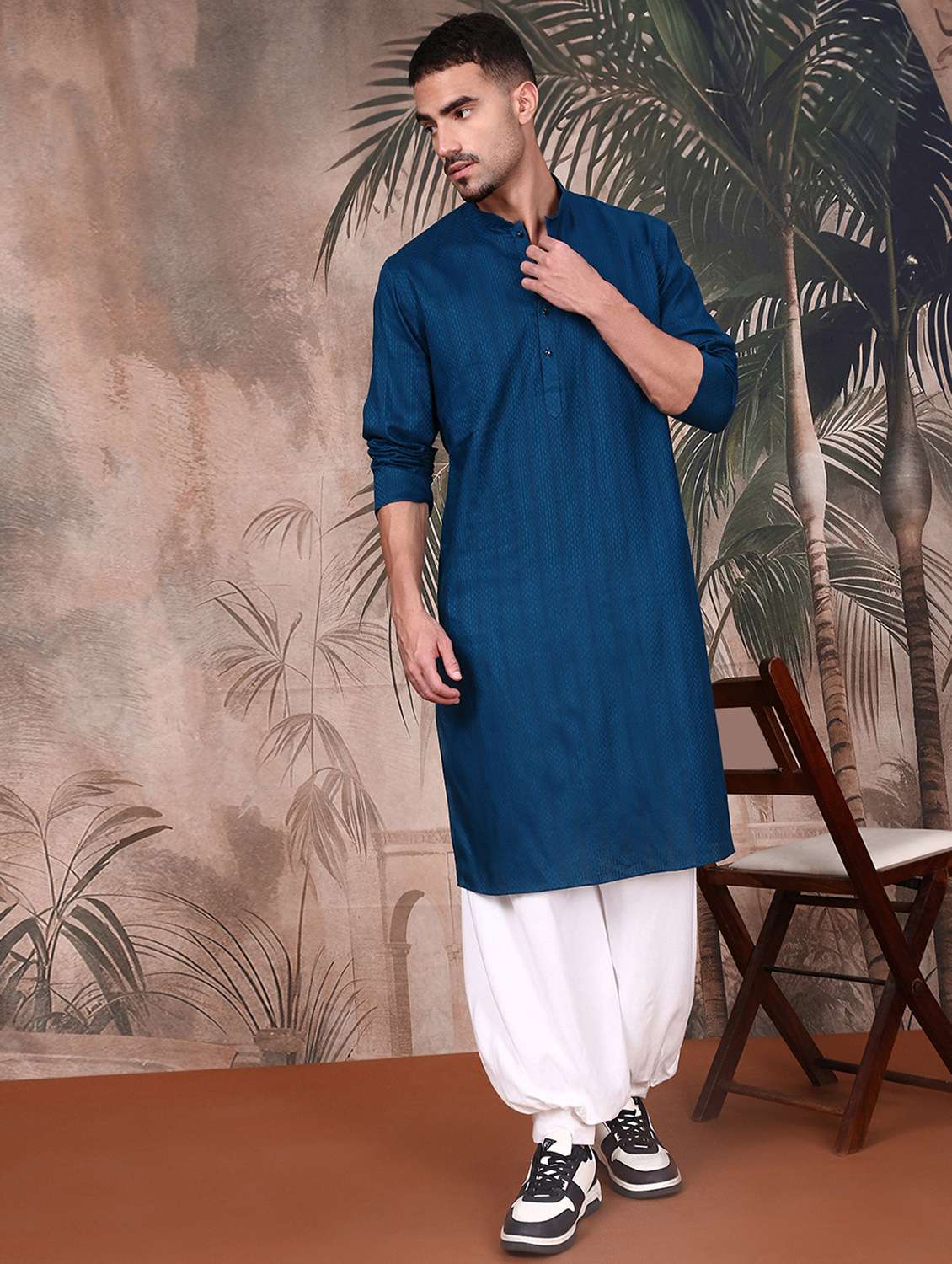 men long sleeve kurta and salwar set
