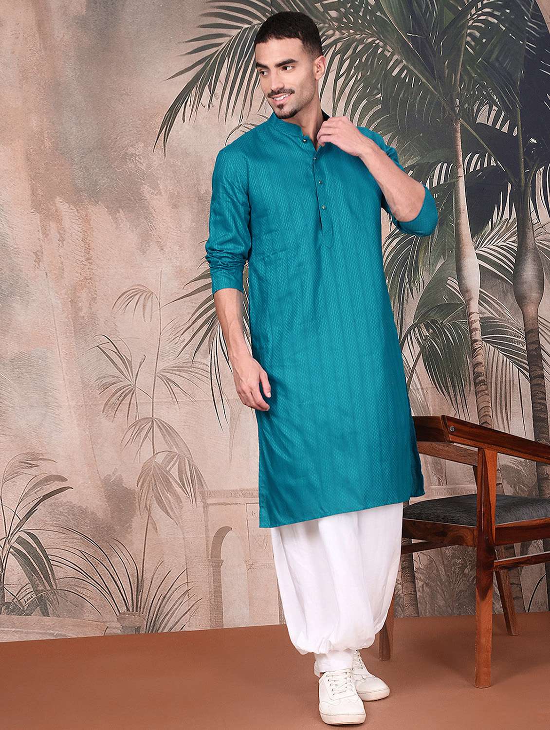 men long sleeve kurta and salwar set