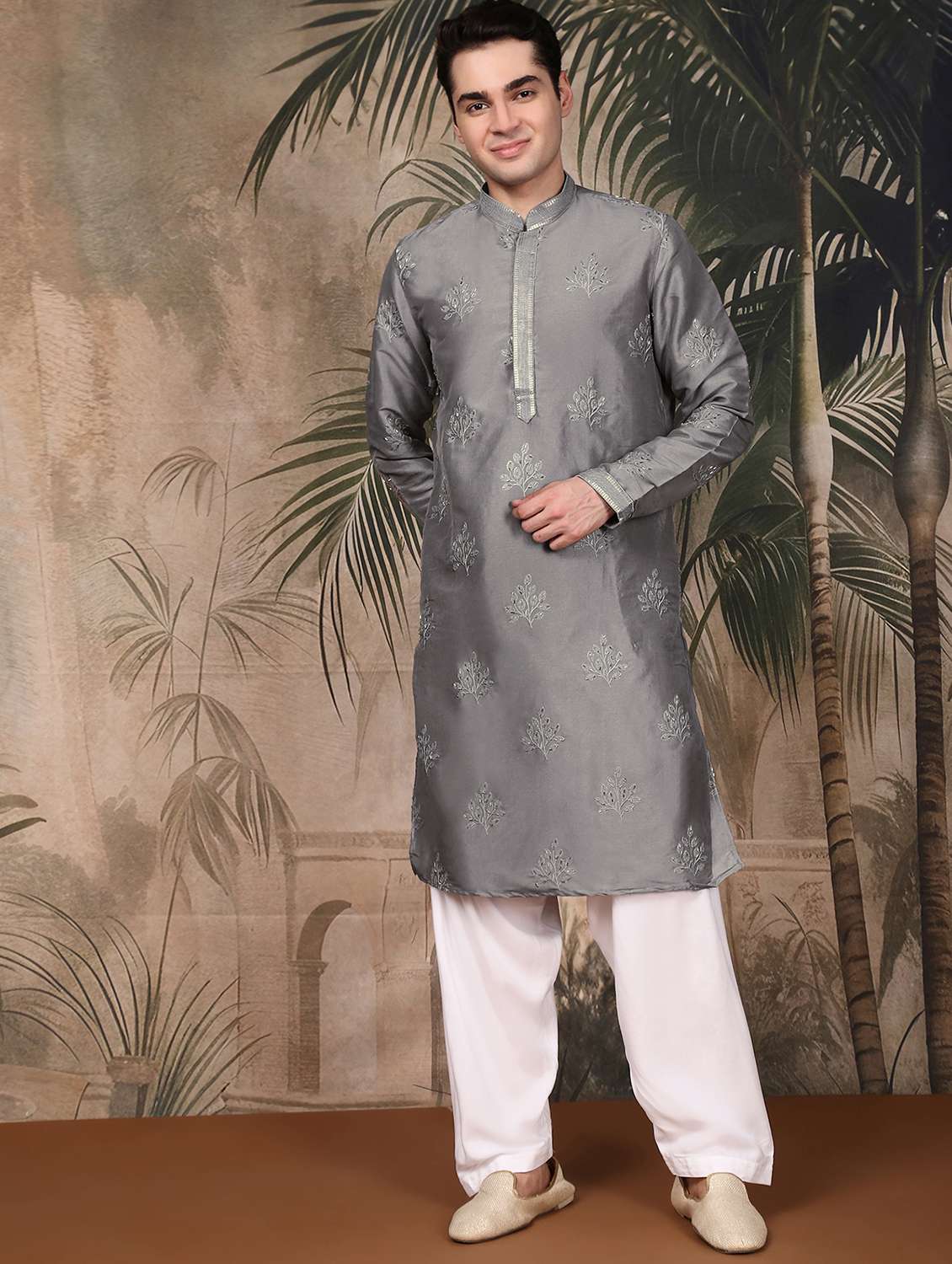 men self design kurta and pyjama set